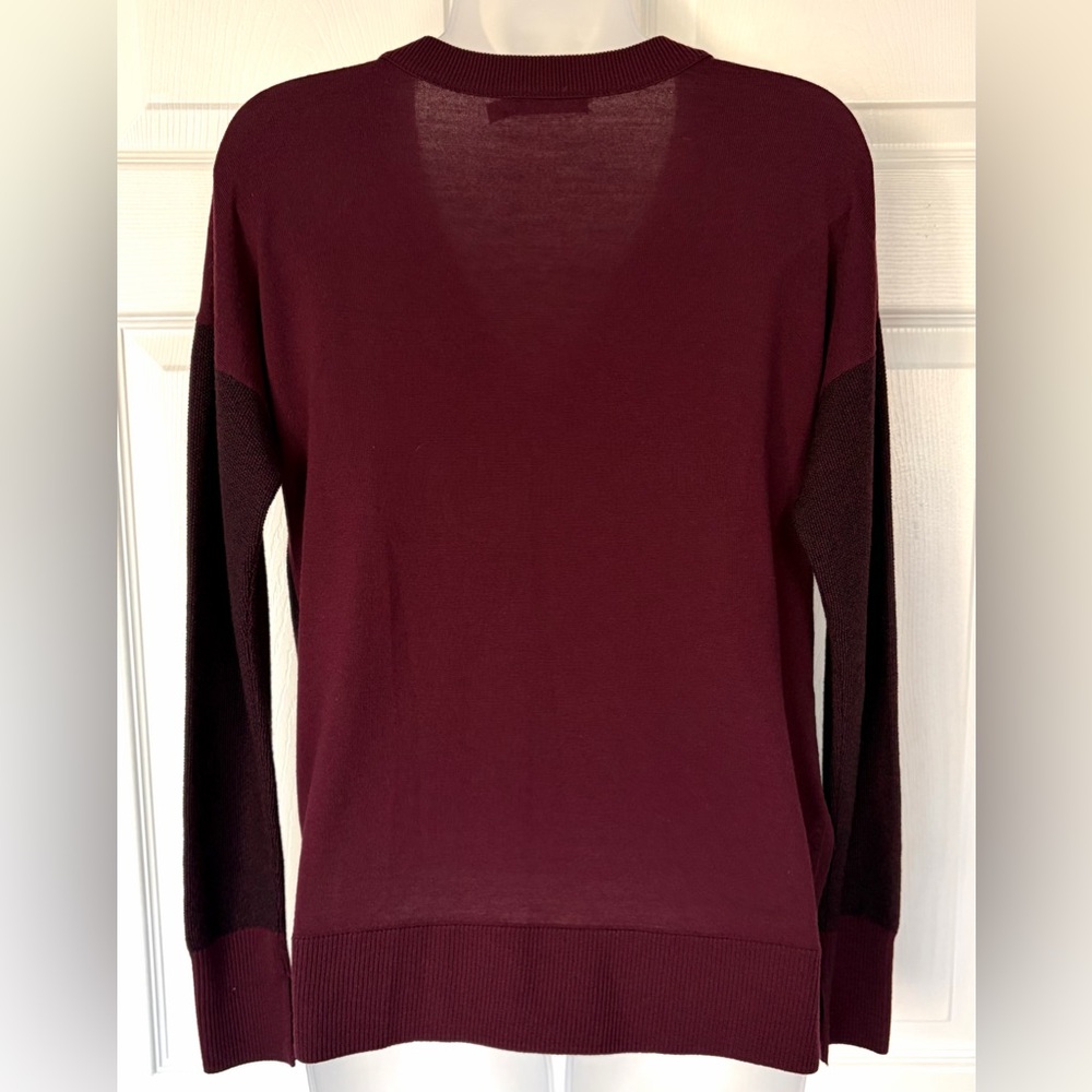 rag & bone taylor v-neck fine merino wool sweater Burgundy size Small - Picture 4 of 15